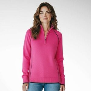 Liz Claiborne 100% Cotton Half-Zip Pullover Long-Sleeve Sweater